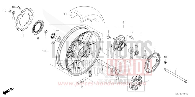 ROUE ARRIERE de Hornet 500 GRAND PRIX RED (R380) 2026